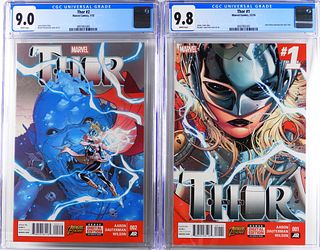 Marvel Comics Thor 2014 #1 #2 CGC 9.8 9.0