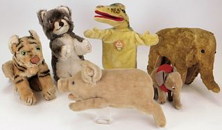 6PC Vintage Steiff & Mohair Assorted Animal Group