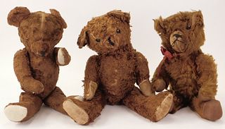 3PC Antique Brown Teddy Bear Collection