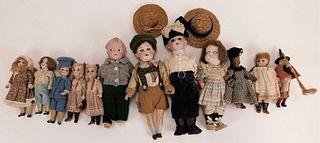 12PC German Bisque & Other Antique Dolls