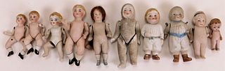 10PC German Miniature Bisque Dolls