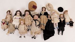 13PC German Bisque Dolls