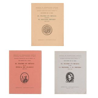 Reyes de la Maza, Luis. El Teatro en México entre el Imperio y la Reforma 1858 - 1861. México: Imprenta Universitaria. Pzs: 3.