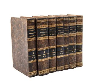 Berzelius, J. J. Tratado de Química. Madrid: Imprenta de D. Ignacio Boix, 1845 - 1851. Tomos I - XIII en 7 vols. 4 láminas. Piezas: 7.