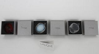 (3) French Lalique Sadonie Turtle Figures in Boxes