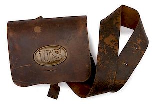 Civil War M1861 .58 Caliber Cartridge Box with Shoulder Sling 