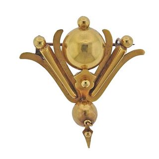 Antique Victorian 14k Gold Brooch Hair Locket