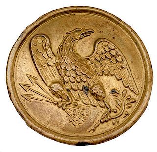 Civil War Federal Cartridge Box Sling Eagle Plate 