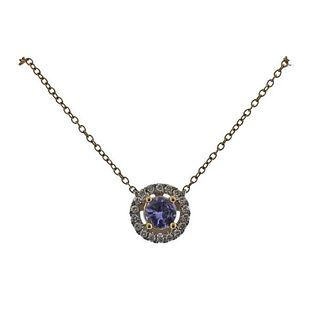 Kallati Gold Diamond Tanzanite Pendant Necklace