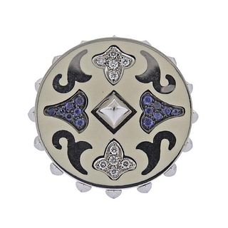 La Nouvelle Bague 18k Gold Diamond Sapphire Enamel Ring