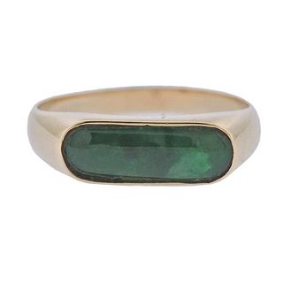 14K Gold Jade  Ring