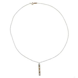 Tiffany &amp; Co Atlas 18k Diamond Pendant Necklace