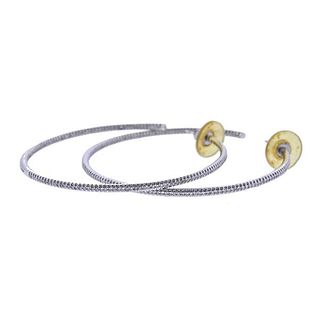 14K Gold Inside Out Diamond Hoop Earrings