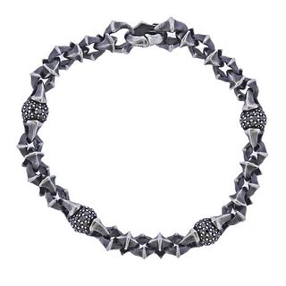 David Yurman Sterling Silver Black Diamond Bracelet