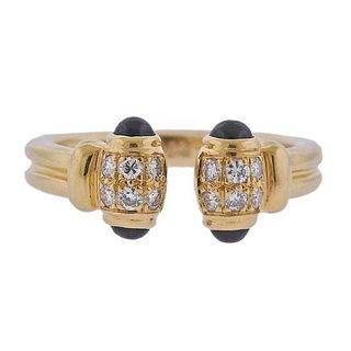 Cartier 18K Gold Diamond Sapphire Ring 