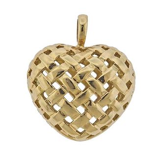 Tiffany &amp; Co 18k Gold Woven Heart Pendant