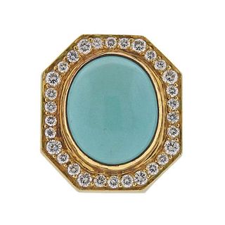 Honora 18k Gold Diamond Turquoise Ring