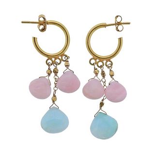 22K Gold Opal Drop Earrings