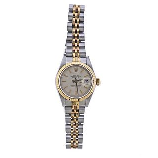 Rolex Datejust 18k Gold Steel Lady&#39;s Watch ref. 69173