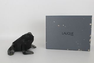 French Lalique, Black Toad in Original Box