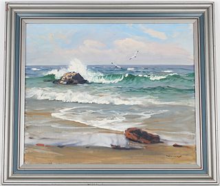 Signed, American School Seascape Painting