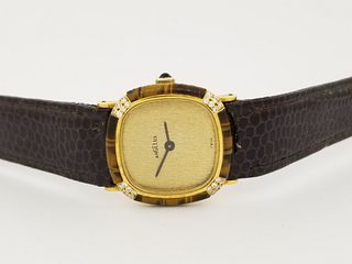 Vintage Angelus 18K Gold & Diamond Ladies Watch