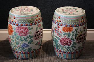 Pair of Chinese Porcelain Garden Stools