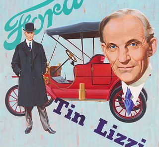 Ed Vebell (1921-2018) "Henry Ford's Model T" Oil