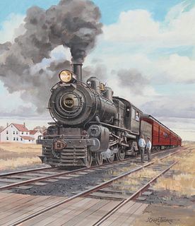 J Craig Thorpe (B. 1948) "Delaware Locomotive" Oil