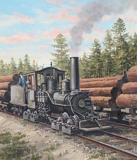 J. Craig Thorpe (B 1948) "Michigan Locomotive" Oil