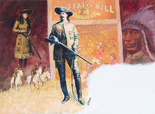 Shannon Stirnweis (B 1931) "Buffalo Bill Cody" Oil