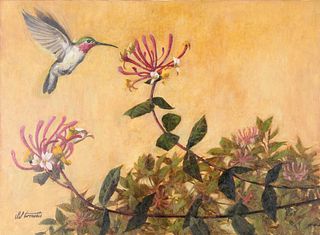 Shannon Stirnweis (B. 1931) "Hummingbird" Oil