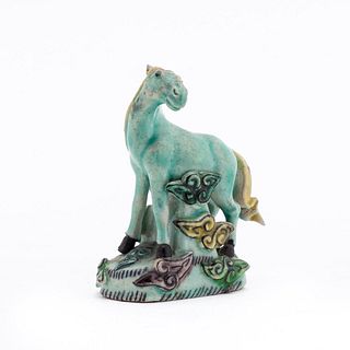 CHINESE TURQUOISE HORSE ON CLOUDS FIGURINE