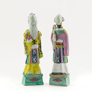 GROUP, TWO CHINESE STANDING IMMORTAL FIGURES
