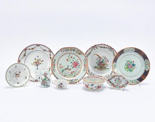 9PC CHINESE EXPORT FAMILLE ROSE PORCELAIN ITEMS