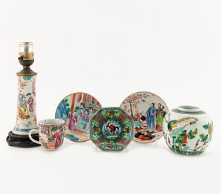 SIX CHINESE EXPORT ASSORTED TABLEWARES