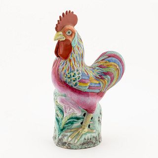 CHINESE EXPORT PORCELAIN ROOSTER FIGURE