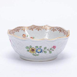 CHINESE EXPORT SMALL BASKET WEAVE BOWL
