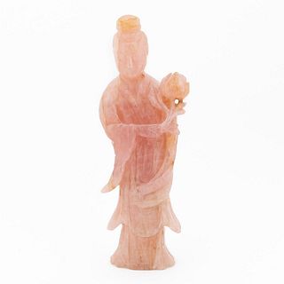 CHINESE CARVED HARDSTONE QUANYIN FIGURE