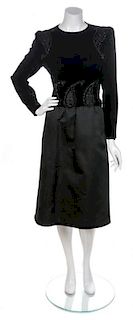 A Valentino Black Velvet and Satin Cocktail Dress,