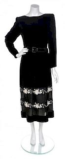 A Valentino Black Velvet Gown,