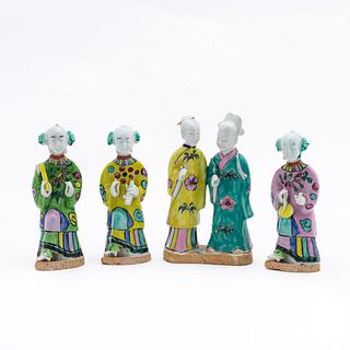 GROUP, FOUR CHINESE IMMORTAL PORCELAIN FIGURES