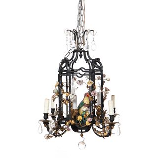 GARDEN FOLLY CHANDELIER WITH CHINESE EXPORT PARROT