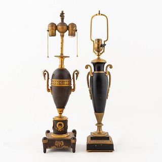 GROUP 2 SIMILAR URN-FORM EMPIRE STYLE LAMPS