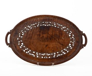 CONTINENTAL CARVED WOOD SERVING TRAY