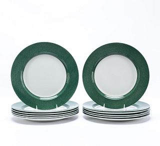 12 PCS, SPODE VERMICELLI GREEN CHARGERS