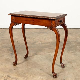 19TH C. GEORGE II STYLE DOUBLE PAW MAHOGANY TABLE