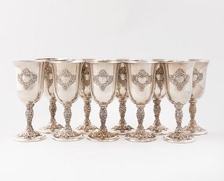 SET OF 10, AMERICAN SILVERPLATE GOBLETS