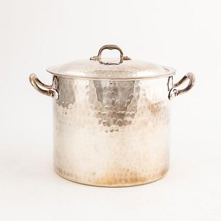 CHRISTIAN DIOR VINTAGE SILVERPLATED HAMMERED POT