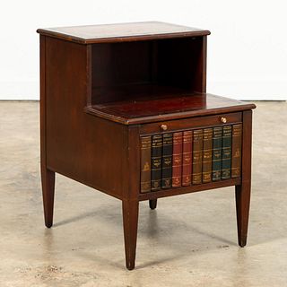 VICTORIAN FAUX BOOKSHELF LIBRARY STEPS END TABLE